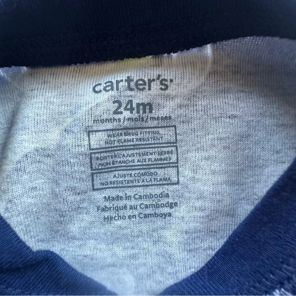 Carters 2‎ way zipper footed sleeper baby toddler boy 24 mo blue race cars NWT